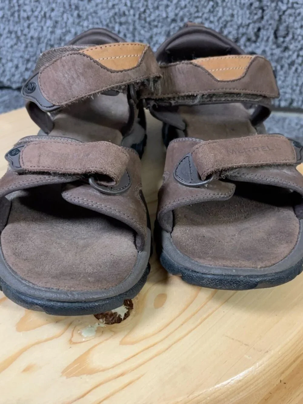 Merrell Strider IV Hiking Sandals Mens Size 7 Brown Leather Outdoor Trail Shoes
